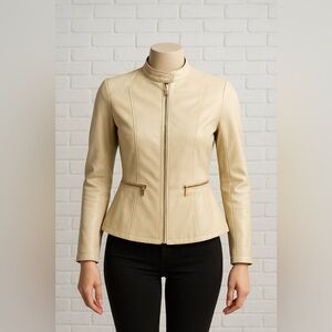 Baccini Jacket beige coat vegan leather size 2X plus size